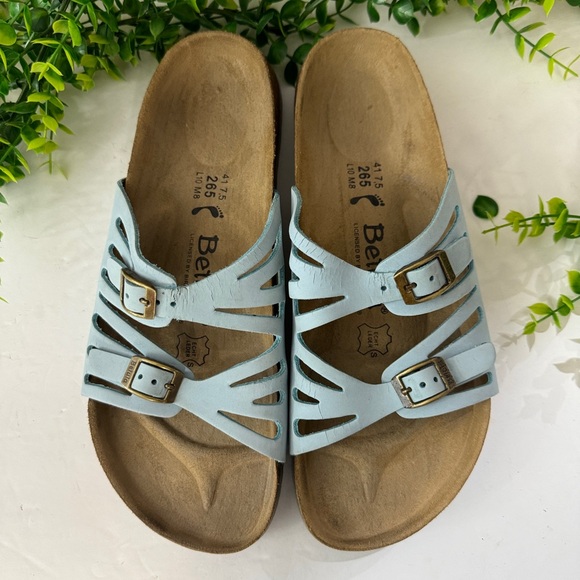 Birkenstock Betula Grenada Light Blue Suede Sandals Size 10 - Picture 2 of 6